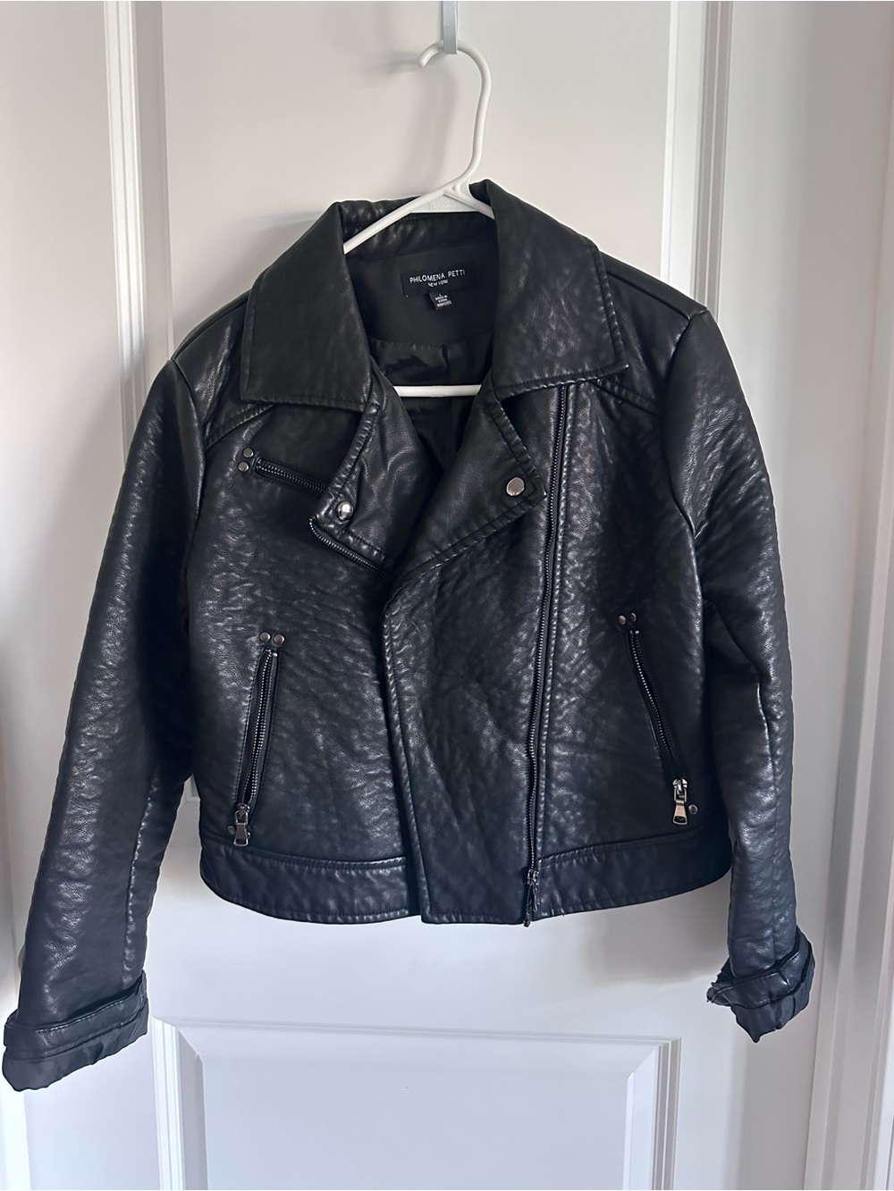 Black Faux Leather Moto Jacket